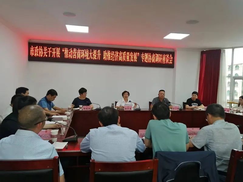 昭通市政协召开“推动营商环境大提升助推经济高质量发展”专题协商调研座谈会